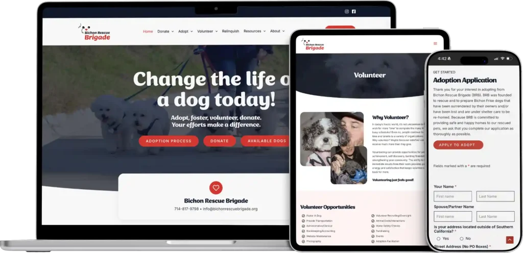 bichon rescue mobile friendly web design